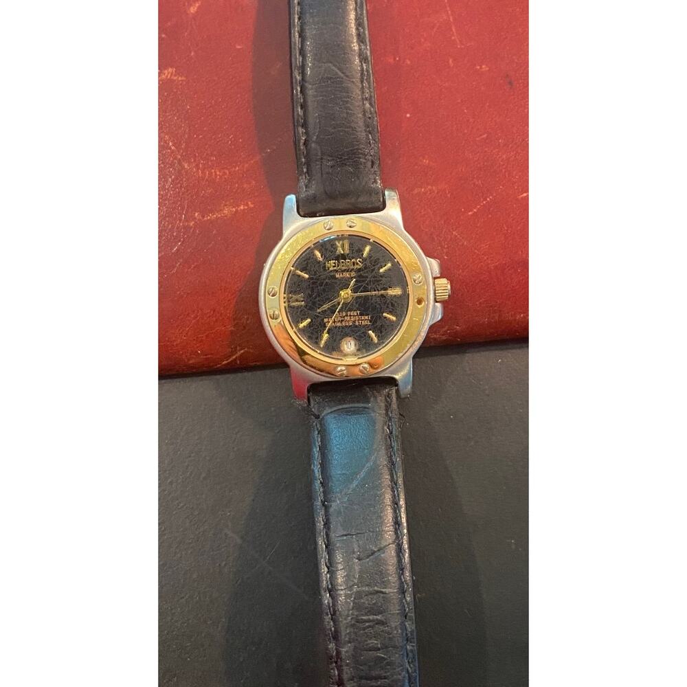 VTG Women's 30mm Helbros Mark10 Watch, WR 330ft, Gold Tone Bezel